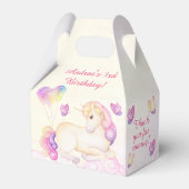 Pastel Waterverf Unicorn en Balloons Birthday Bedankdoosjes (Achterkant)