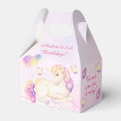 Pastel Waterverf Unicorn en Balloons Birthday Bedankdoosjes (Voorkant Zijde)