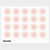Pastel waterverf vertakt oranje en roze Pasen Ronde Sticker (Vel)
