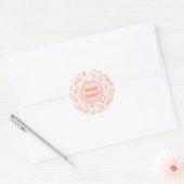 Pastel waterverf vertakt oranje en roze Pasen Ronde Sticker (Envelop)