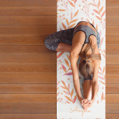 Pastel waterverf vertakt oranje personaliseerbaar yogamat