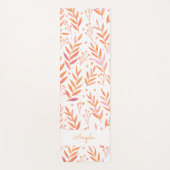 Pastel waterverf vertakt oranje personaliseerbaar yogamat (Voorkant)