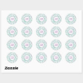Pastel waterverf vertakt violet en groen paasen ronde sticker (Vel)