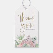Pastel Waterverf vetplanten Baby shower dank u Cadeaulabel (Voorkant)