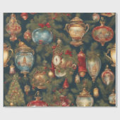 Pastel Waterverf Victoriaans kerstversieringen Cadeaupapier (Vlak)