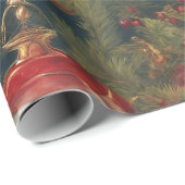 Pastel Waterverf Victoriaans kerstversieringen Cadeaupapier (Rol Hoek)