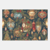 Pastel Waterverf Victoriaans kerstversieringen Inpakpapier Vel (Voorkant 2)