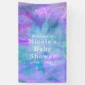 Pastel Waterverf vlinder gepersonaliseerde partij Spandoek (Verticaal)