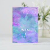 Pastel Waterverf Vlinder Tafelnummer Kaart (Staand voorkant)