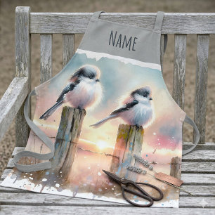 Pastel Waterverf Vogels Omheiningspost Zonsonderga Schort