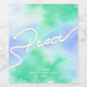 Pastel-Waterverf, vrede Wijn Etiket (Enkel label)