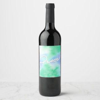 Pastel-Waterverf, vrede Wijn Etiket