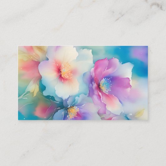 Pastel Waterverf Vrouwelijk Bloemen Professioneel Visitekaartje (Achterkant)