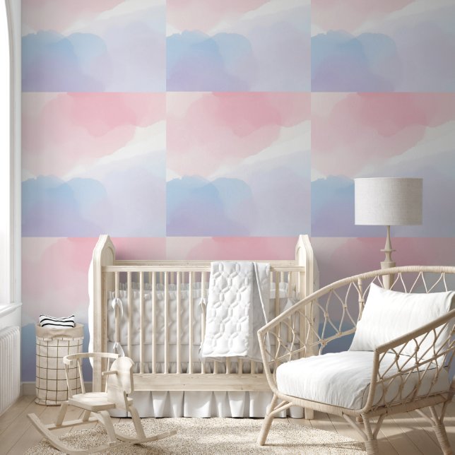 Pastel Waterverf Wash Wallpaper – Zachte Verlopen Behang (Kinderen)