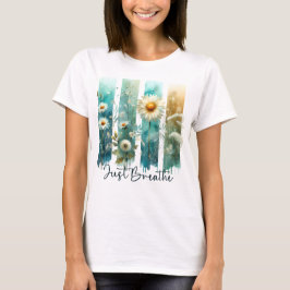 PASTEL WATERVERF WILDBLOEMENKWASTSTREKEN T-SHIRT