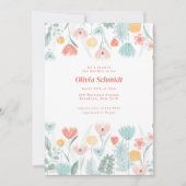 Pastel Waterverf Wilde bloem Baby shower Kaart (Voorkant)