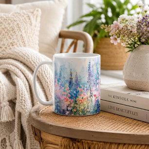 Pastel Waterverf Wilde Bloemenwei Koffiemok