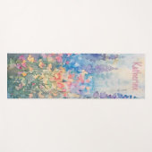 Pastel Waterverf Wilde Bloemenwei Naam Yogamat (Voorkant (horizontaal))