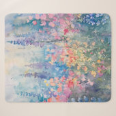 Pastel Waterverf Wilde Bloemenwei Sherpa Deken (Voorkant (horizontaal))