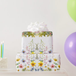 Pastel Waterverf Wildflower Floral Wrapping Paper Cadeaupapier