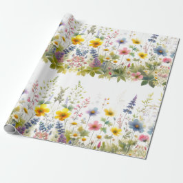 Pastel Waterverf Wildflower Floral Wrapping Paper Cadeaupapier