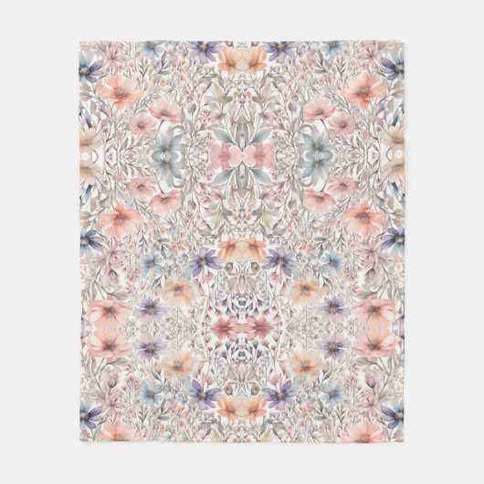 Pastel Waterverf Wildflower Pattern Fleece Deken (Voorkant)