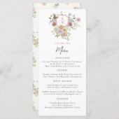 Pastel Waterverf Wildflower Wedding Menu (Voorkant / Achterkant)