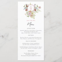 Pastel Waterverf Wildflower Wedding Menu