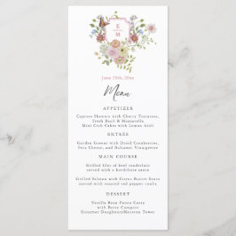 Pastel Waterverf Wildflower Wedding Menu
