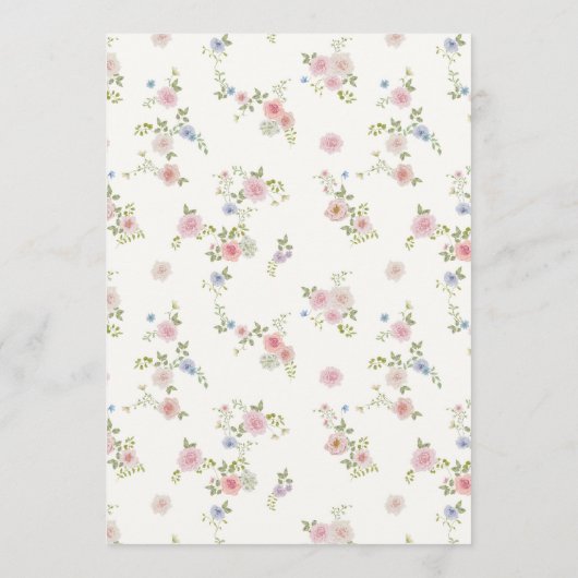 Pastel Waterverf Wildflower Wedding Menu (Achterkant)