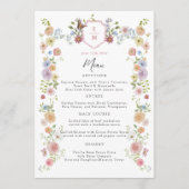 Pastel Waterverf Wildflower Wedding Menu (Voorkant)