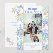 Pastel Waterverf Winter Sneeuwvlok Foto Kerstmis (Voorkant / Achterkant)