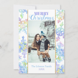 Pastel Waterverf Winter Sneeuwvlok Foto Kerstmis