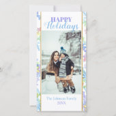 Pastel Waterverf Winter Sneeuwvlok Foto Kerstmis (Voorkant)