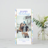 Pastel Waterverf Winter Sneeuwvlok Foto Kerstmis (Staand voorkant)