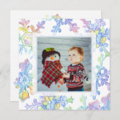 Pastel Waterverf Winter Sneeuwvlok Foto Kerstmis (Voorkant / Achterkant)