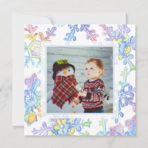 Pastel Waterverf Winter Sneeuwvlok Foto Kerstmis