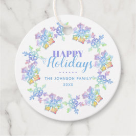 Pastel Waterverf Winter Sneeuwvlokken | FEESTDAGEN Bedankjes Labels