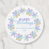 Pastel Waterverf Winter Sneeuwvlokken | FEESTDAGEN Bedankjes Labels (Voorkant)