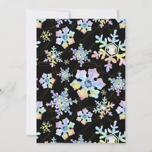 Pastel Waterverf Winter Sneeuwvlokken | FEESTDAGEN Kaart (Achterkant)