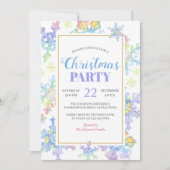 Pastel Waterverf Winter Sneeuwvlokken | Kerstmis Kaart (Voorkant)