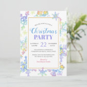 Pastel Waterverf Winter Sneeuwvlokken | Kerstmis Kaart (Staand voorkant)