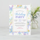 Pastel Waterverf Winter Sneeuwvlokken | Kerstmis Kaart (Staand voorkant)