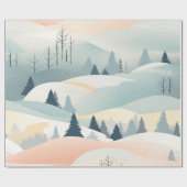 Pastel Waterverf winterbos Patroon Cadeaupapier (Vlak)