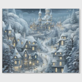 Pastel Waterverf winterbos Patroon Cadeaupapier (Vlak)