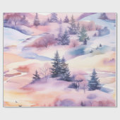 Pastel Waterverf winterbos Patroon Cadeaupapier (Vlak)