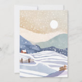 Pastel Waterverf Winterheuvels Feestdagenkaart (Voorkant)