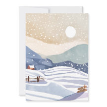 Pastel Waterverf Winterheuvels