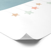 Pastel Waterverf Wolk en Sterren Babykamer Poster (Hoek)