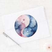 Pastel Waterverf Yin Yang Circle Sticker (Envelop)
